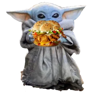 🍔 emoji Mandalorian's Child Telegram sticker 24 of 42