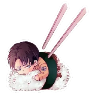 🍙 emoji Levi Ackerman Telegram sticker 14 of 31