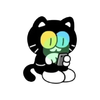😶 emoji black cat Telegram sticker 5 of 6