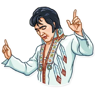 😌 emoji Elvis Presley Telegram sticker 15 of 25