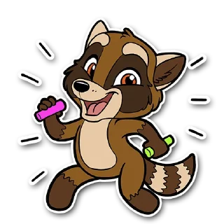 😋 emoji Nik the Raccoon Telegram sticker 20 of 28