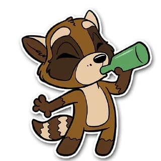 🥴 emoji Nik the Raccoon Telegram sticker 19 of 28