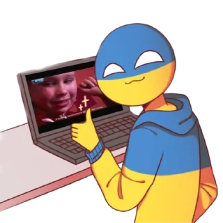 👍 emoji Ukraine by @peach_artworld Telegram sticker 23 of 26
