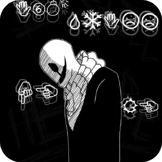 🤚 emoji W.D. Gaster @UndertaleDeltaruneStickersArts Telegram sticker 19 of 38