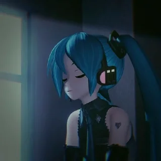 😔 emoji ♡'  Hatsune Miku/Хацуне Мику°✨ Telegram sticker 7 of 30