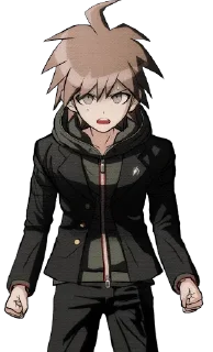 😰 emoji ~ makoto naegi by @wanna_s_l_e_e_p ~ Telegram sticker 18 of 120
