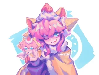 🍰 emoji 𝕊𝕋ℝ𝔸𝕎𝔹𝔼ℝℝ𝕐 ℂℝ𝔼ℙ𝔼 Telegram sticker 13 of 28