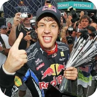👆 emoji Sebastian Vettel & Mark Webber Telegram sticker 8 of 101