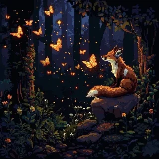 Sticker from sad fox