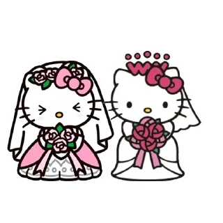 👩‍❤️‍👩 emoji Hello Kitty Telegram sticker 23 of 35
