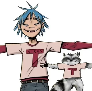 🦝 emoji 2-D (Gorillaz) Telegram sticker 5 of 120