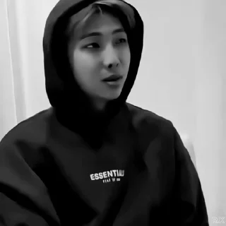 📞 emoji Namjoon by @rokkihelp B&W Telegram sticker 15 of 30