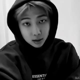 📞 emoji Namjoon by @rokkihelp B&W Telegram sticker 20 of 30