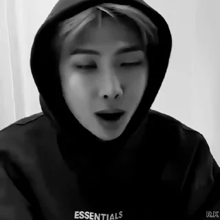 📞 emoji Namjoon by @rokkihelp B&W Telegram sticker 11 of 30