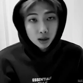 📞 emoji Namjoon by @rokkihelp B&W Telegram sticker 12 of 30