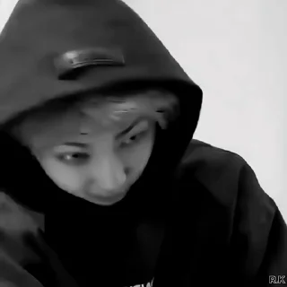 📞 emoji Namjoon by @rokkihelp B&W Telegram sticker 19 of 30