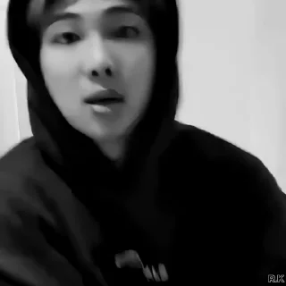 📞 emoji Namjoon by @rokkihelp B&W Telegram sticker 23 of 30