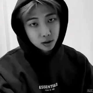 📞 emoji Namjoon by @rokkihelp B&W Telegram sticker 4 of 30