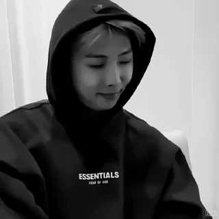 📞 emoji Namjoon by @rokkihelp B&W Telegram sticker 22 of 30