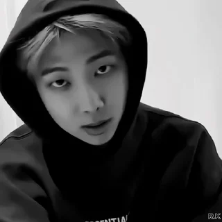 📞 emoji Namjoon by @rokkihelp B&W Telegram sticker 17 of 30