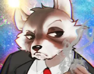 🚬 emoji Happy Wolf Telegram sticker 16 of 18