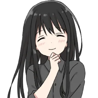 😄 emoji girl with long black hair @kpi_jojo Telegram sticker 5 of 32