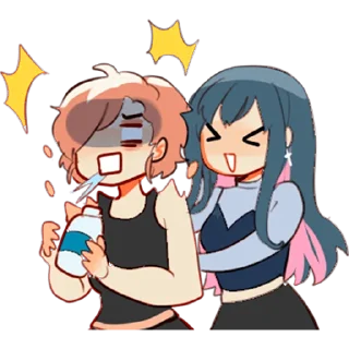 😱 emoji Лучшие подруги @nyasticks Telegram sticker 12 of 26