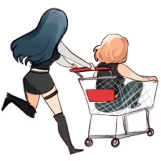 🛒 emoji Лучшие подруги @nyasticks Telegram sticker 17 of 26