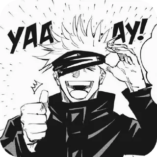 🥳 emoji Gojo Satoru @stickmiw Telegram sticker 13 of 30