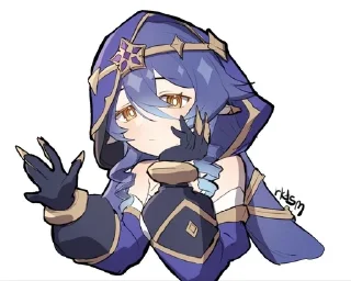 💙 emoji Layla Genshin Impact (⁠*⁠´⁠ω⁠｀⁠*⁠) Telegram sticker 9 of 76