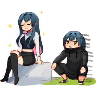 🤨 emoji Лучшие подруги @nyasticks Telegram sticker 11 of 26