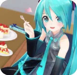 🥬 emoji ⊹.˙:Hatsune Miku Telegram sticker 16 of 40