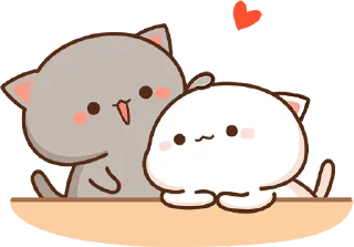 😍 emoji Mochi Mochi Peach Cat :: @line_stickers Telegram sticker 20 of 48