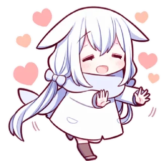 🤗 emoji Белая зайка @nyasticks Telegram sticker 23 of 41
