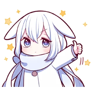 👍 emoji Белая зайка @nyasticks Telegram sticker 5 of 41
