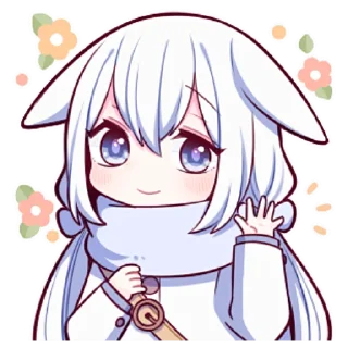 👋 emoji Белая зайка @nyasticks Telegram sticker 21 of 41