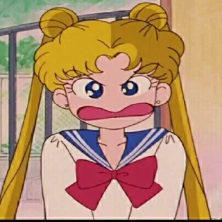 😧 emoji Sailor Moon Telegram sticker 6 of 25