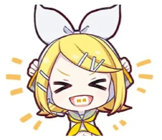 🌟 emoji Рин вокалоид ❤️❤️❤️ Telegram sticker 13 of 24