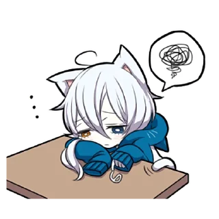😞 emoji Белый котёнок ч.2 @nyasticks Telegram sticker 17 of 41