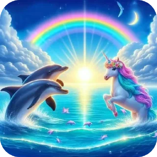 🌌 emoji Дельфины и Единороги Telegram sticker 21 of 37