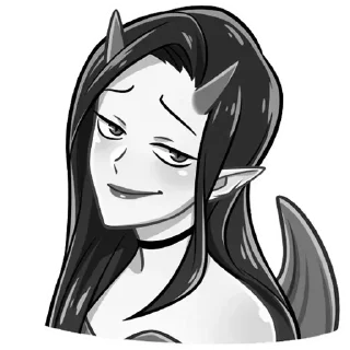 😏 emoji Дьяволица @kungrl @stickers_vk Telegram sticker 9 of 48