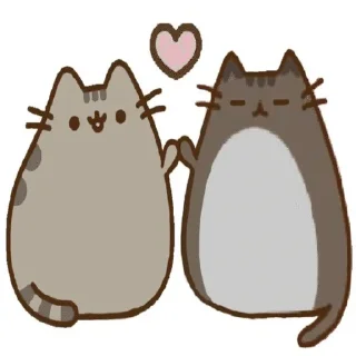 Sticker from Pusheen and Tommy love :: @smenasinka