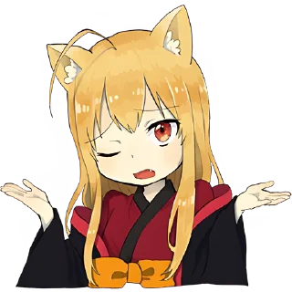 🤷‍♀ emoji Лисичка-тян @Nyasticks Telegram sticker 20 of 41