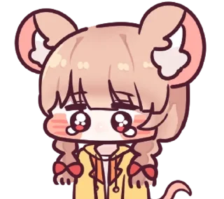 😢 emoji Мышка-тян⁽⁽ଘ( ˊᵕˋ )ଓ⁾⁾ @anime_sticks Telegram sticker 7 of 23