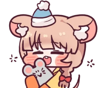 😄 emoji Мышка-тян⁽⁽ଘ( ˊᵕˋ )ଓ⁾⁾ @anime_sticks Telegram sticker 9 of 23