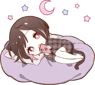 😴 emoji Kuroneko Chan @jp_stickers Telegram sticker 8 of 40
