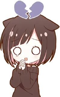 💔 emoji Kuroneko Chan @jp_stickers Telegram sticker 20 of 40