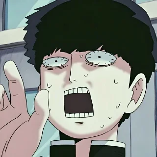 😰 emoji Моб психо @anime_sticks Telegram sticker 16 of 20