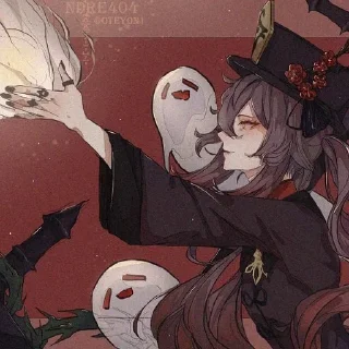 👻 emoji Ху Тао. Telegram sticker 9 of 41