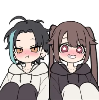 ✌️ emoji Ху тао и сяо Telegram sticker 10 of 11